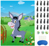 Morcheiong Pin The Tail On The Donkey Party Game With 48Pcs Tails For Kids Birthday Party Supplies Donkey Party Favors Farm Party Decorations