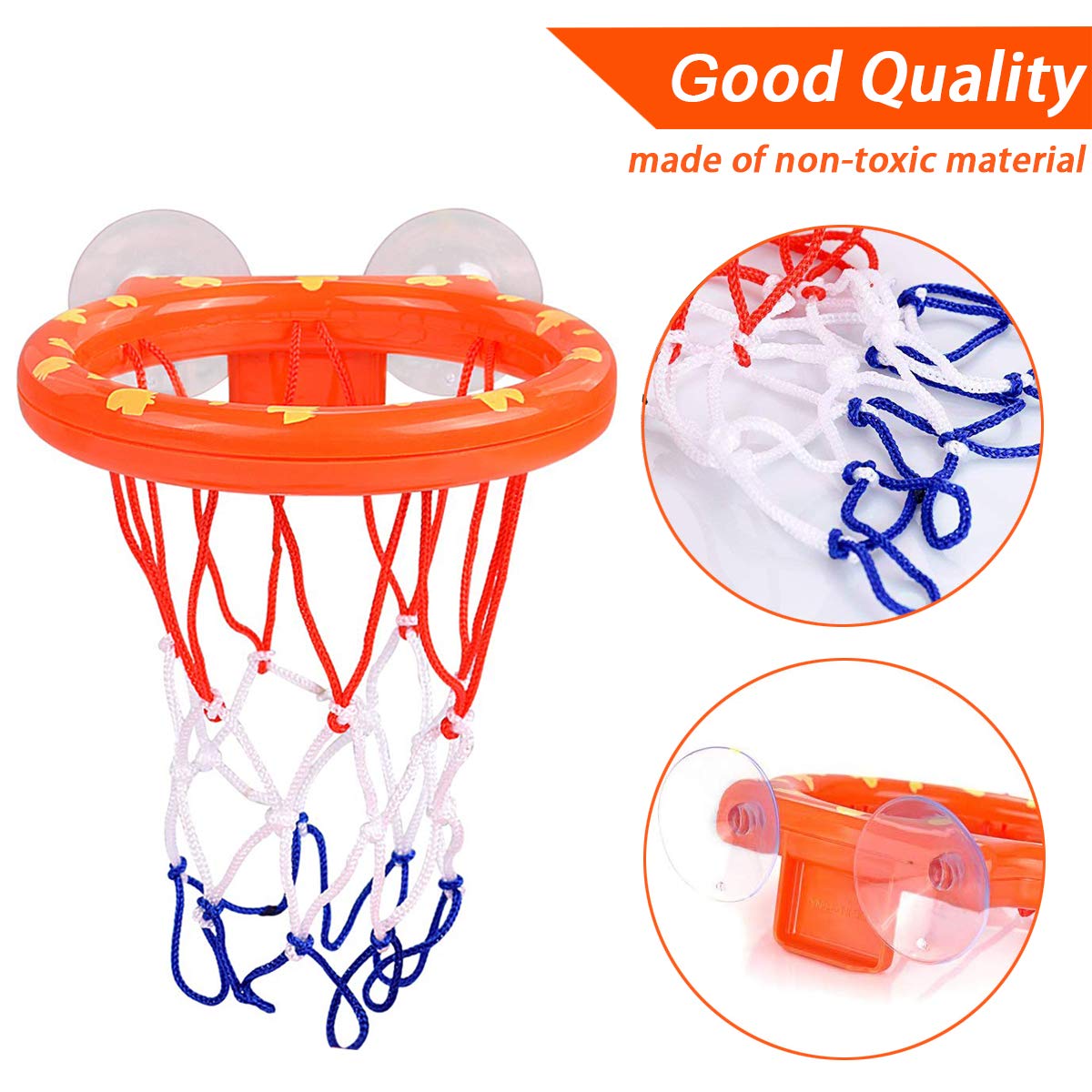 Enthur Bath Toy Fun Basketball Hoop & Balls Set For Boys And Girls Kid & Toddler Bath Toys Gift Set 3 Balls Included