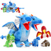 Tezituor Double Headed Dragon Stuffed Animals, 5 PCs Stuffed Dinosaur Plush Toys Set, Mommy Dragon with 4 Baby Dinosaurs Plushie