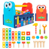 KIDS PREFERRED Sesame Street Wood Toolbox with Building Toys for Toddlers