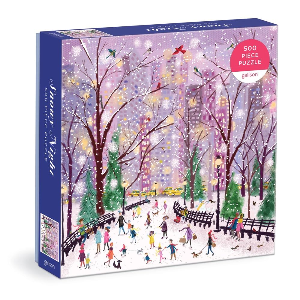 Galison Snowy Night 500 Piece Puzzle From Galison - 20'' X 20'' Winter Themed Puzzle That Is Perfect For The Holidays, Beautiful