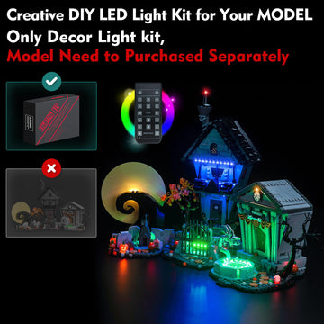Locolee Light Compatible With Lego Tim Burton'S The Nightmare Before Christmas 21351, Lighting Set Accessories Compatible With L