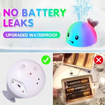 Light Up Bath Toys For Kids Ages 1-3, Whale Bath Toy Sprinkler Rechargeable For Babies 6-12 12-18 Months, Valentines Day Gifts F