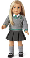 American Girl 18-inch Harry Potter Doll Slytherin Outfit, Gray/Green/Silver Sweater, Tie, Scarf - Model HLH33, Ages 6+