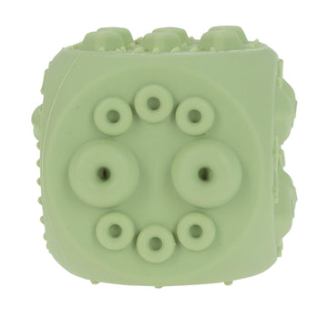 Nuby Silicone Block Poppers - (2-Pack) Interactive Baby Block Toy for Babies 10+ Months - Blue and Green