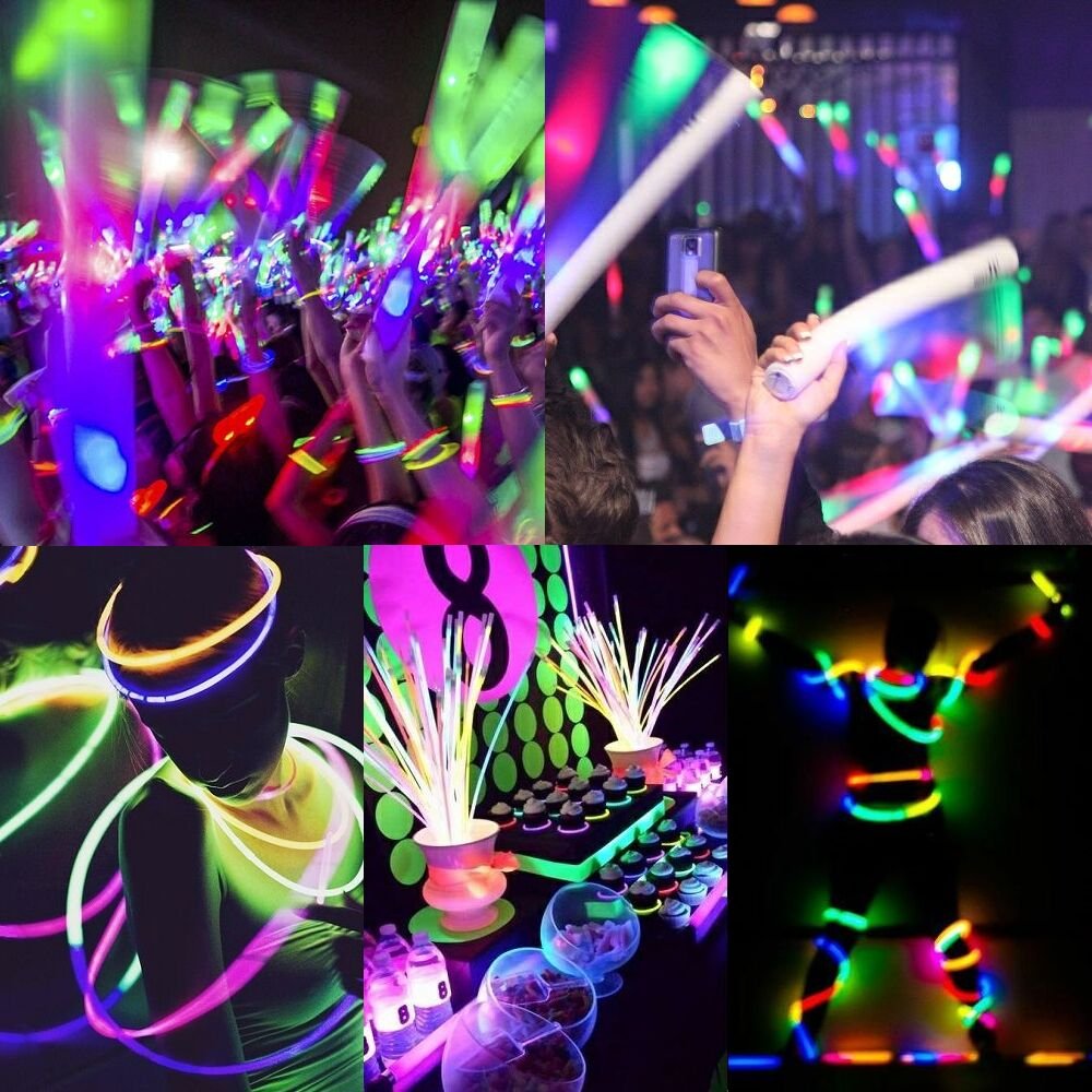 Glow Sticks Bulk Wholesale Necklaces, 100 22 White Glow Stick Necklaces. Bright Color, Glow 4-6 Hrs, Connector Pre-Attached,