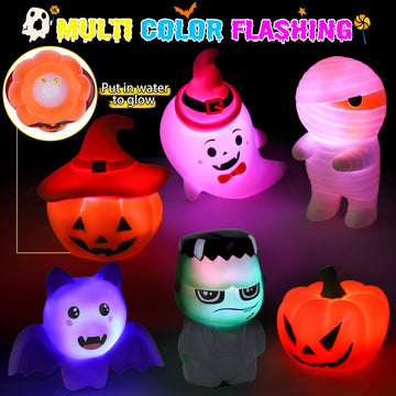 Halloween Light Up Bath Toys for Toddlers Kids No Hole Bath Toys with Halloween Bath Book LED Light Bath Time Water Toys for Bath Tubs Bathroom Halloween Toys & Gift for Toddlers Kids Baby Shower