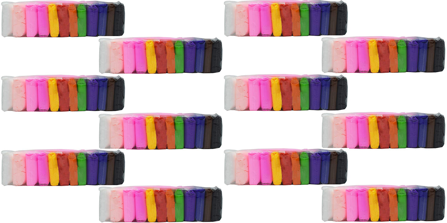 Asera Non Toxic Different Colors Fluffy Bouncing Foam Clay With 3 Tools, Pack Of 144 (12 Pcs Each Colour)