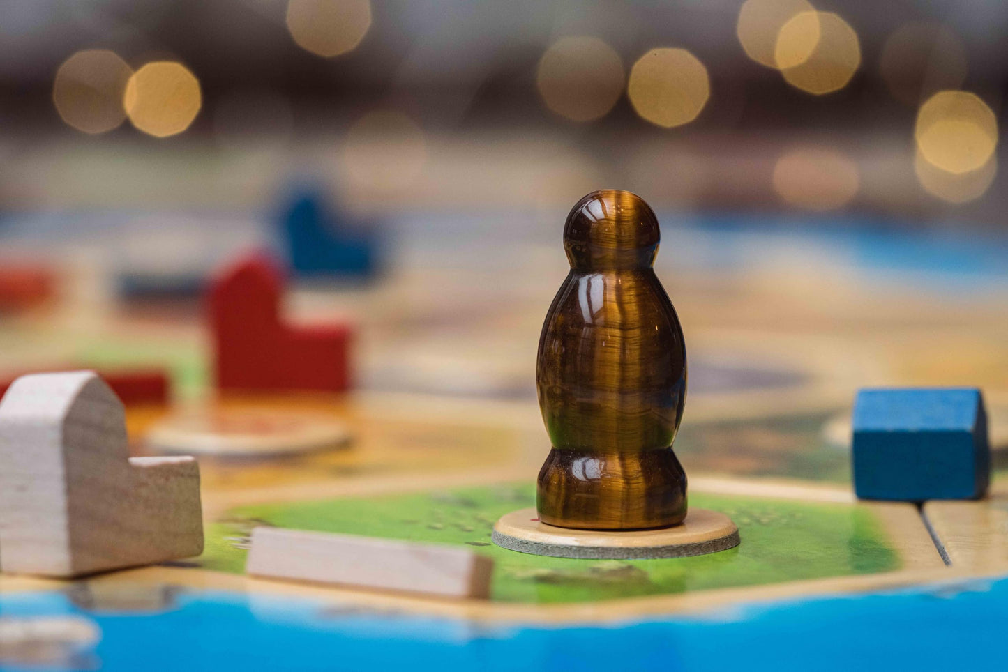 FanRoll Compatible with Catan Premium Robber & Metal Dice Set, Tiger's Eye