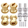 Gohobby Rc Hex Hub 12Mm Brass Wheels Hex Hubs Extension Hex Drive Adapter Spacers For 1/10 Rc Crawler Axial Scx10 90046 D90, 4-P