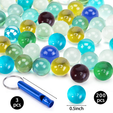 Poplay 200Pcs Marbles Bulk, For Marbles Run Games