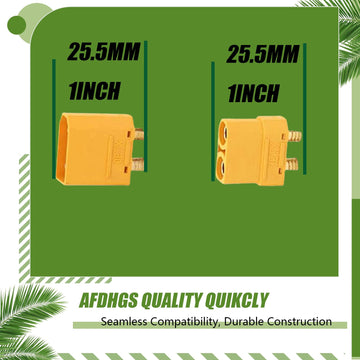 AFDHGS XT90 Connector Set with Solder Point Cover Caps (24pcs) - Upgraded Gold-Plated Copper for RC Vehicles and Electronics