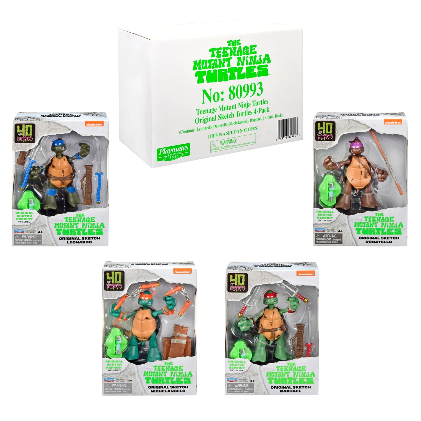 Teenage Mutant Ninja Turtles Original Sketch Collector Figure, Model 80993, Multi-Color, Includes Comic Book, Plastic Material