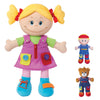 Love & Learn 17'' Educational Soft Girl Doll With Zipper, Button, Snap, Shoe Tie, & Self Fastening Skills, Montessori Learning D