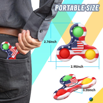 12 PCS Push Pop Bubble Sensory Fidget Spinner Stress Relief Toy Simple Popper Squeeze Toy Birthday Gift Halloween Christmas Party Favors Supplies Bag Filler for Kid mature-themed Office Toy Classroom Prize