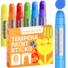 ARTISTRO 100% Washable Tempera Paint Sticks for Kids - 6 Non-toxic Paint Markers for Kids - Color Sticks with Twist Design