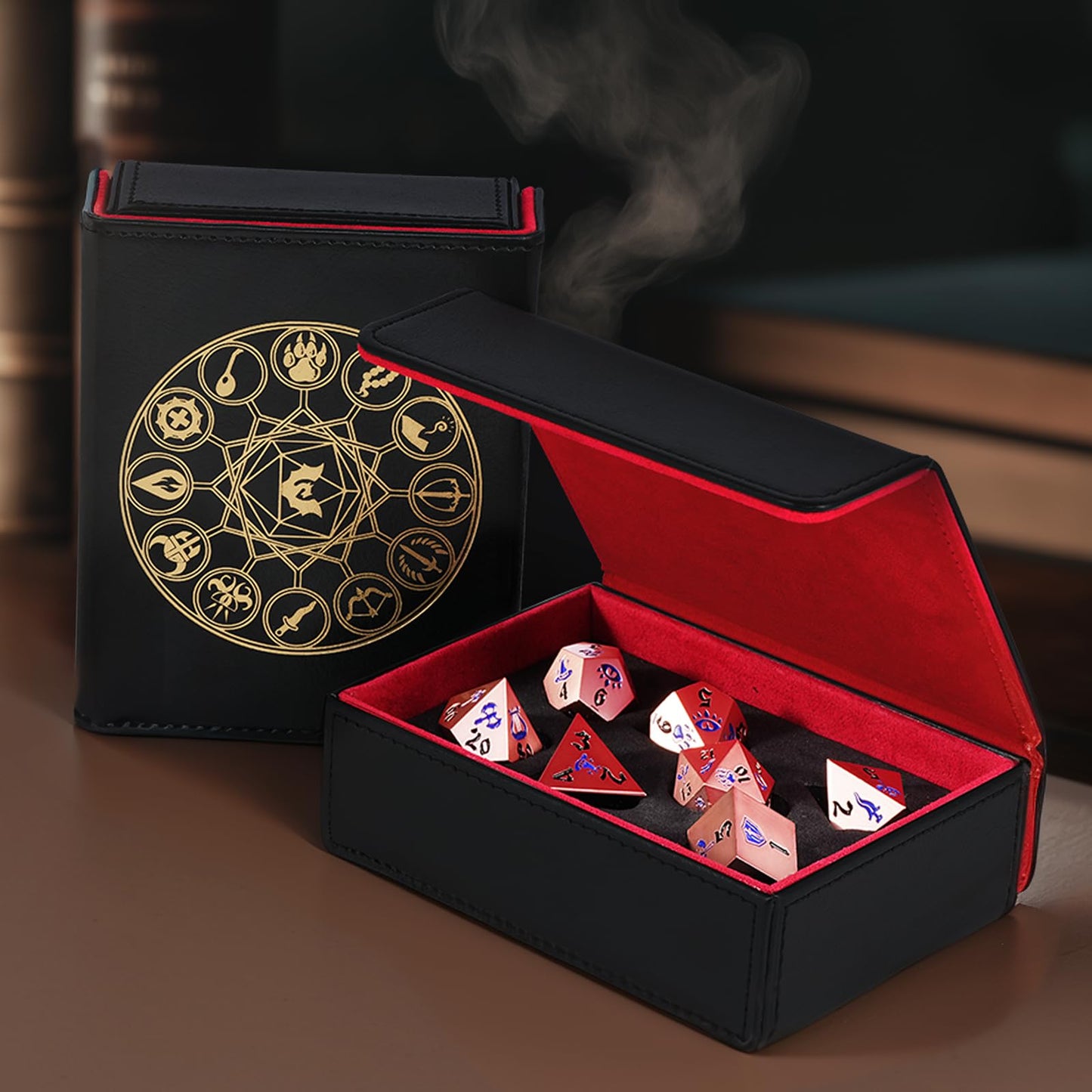 DND Dice Set, 7Pcs Metal Dice with Dice Box for Dungeons and Dragons, Polyhedral D&D Dice Set Role Playing Games, Board Games (P