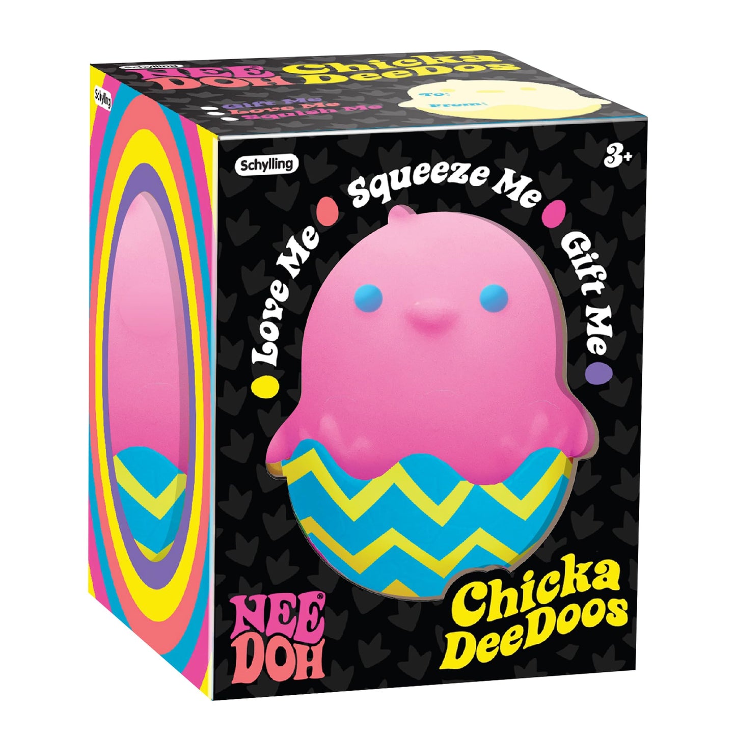 Schylling NeeDoh Chickadeedoos Squeeze Toy, Small, Multicolor, Ages 3+ - Model CDDND24