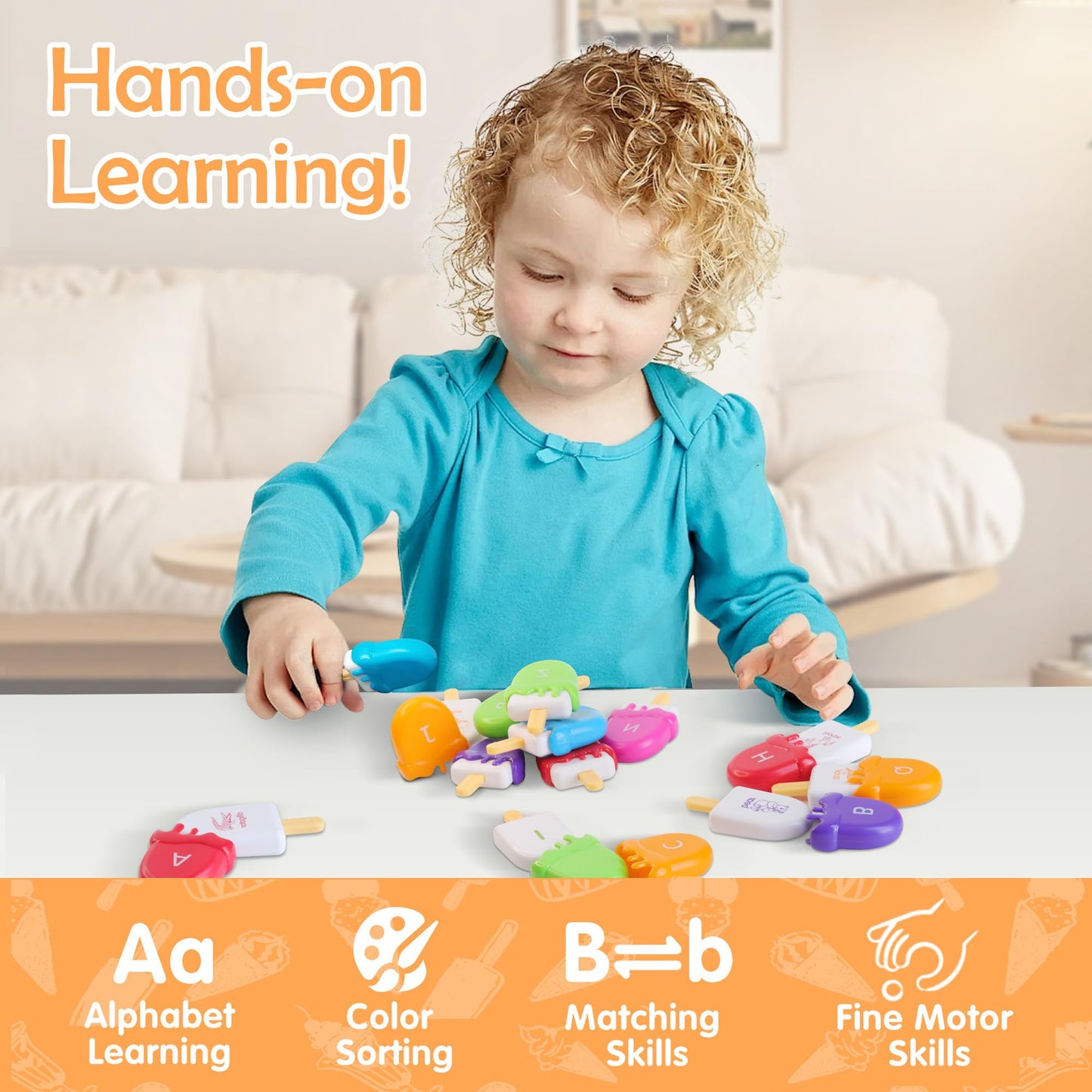 Usatdd Abc Alphabet Learning Toys Alphabet Popsicles Animal Matching Toy Uppercase Lowercase Preschool Learning Activities Monte
