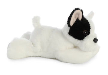 Aurora Adorable Mini Flopsie French Bulldog Stuffed Animal, 8" White, Polyester - Model 31745, Playful Design, Timeless Companion