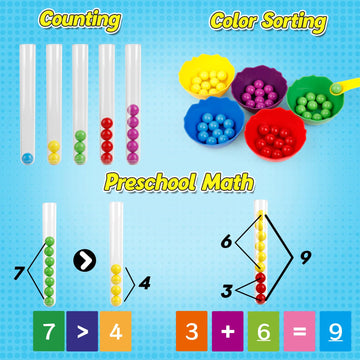 Broytain Counting And Color Sorting Toys For Toddlers,Math Manipulatives Match Games Educational Learning Fine Motor Skills,Stem