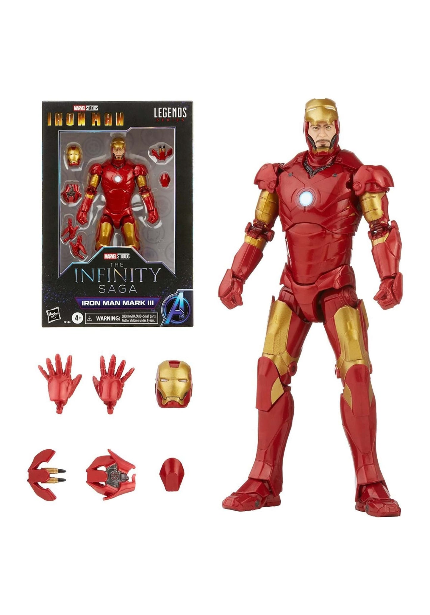 Marvel Hasbro Legends Series 6-Inch Scale Action Figure Toy Iron Man Mark 3 Infinity Saga Character, Premium Design And 5 Accessories