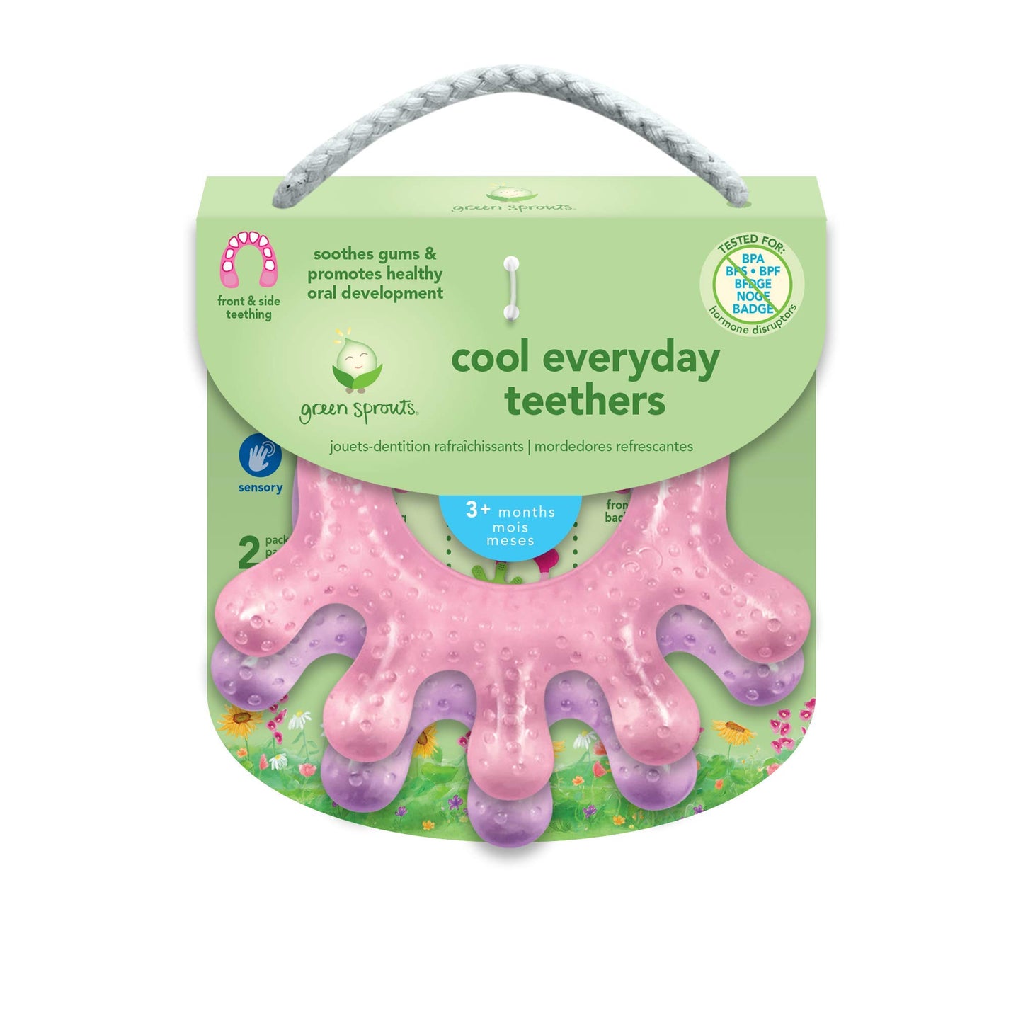 Green Sprouts Cooling Teether (2 Pack), Pink Set, 3 Months+