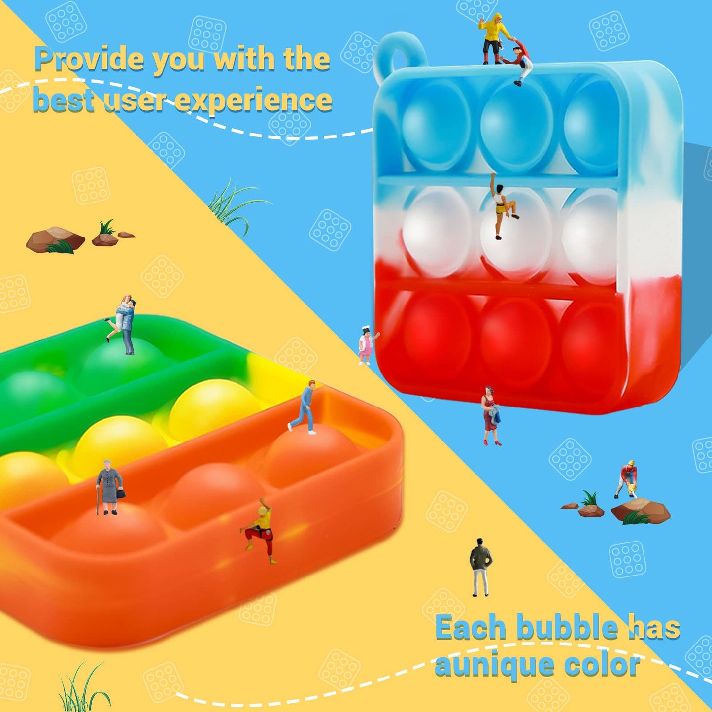 128 Pcs Party Favors Fidget Toys Bulk For Kids 6-8 Fidgets Packs Sensory Stress Bauble Mini Push Pop Keychain Treasure Box Classroom Prizes For Boy Girl Adult
