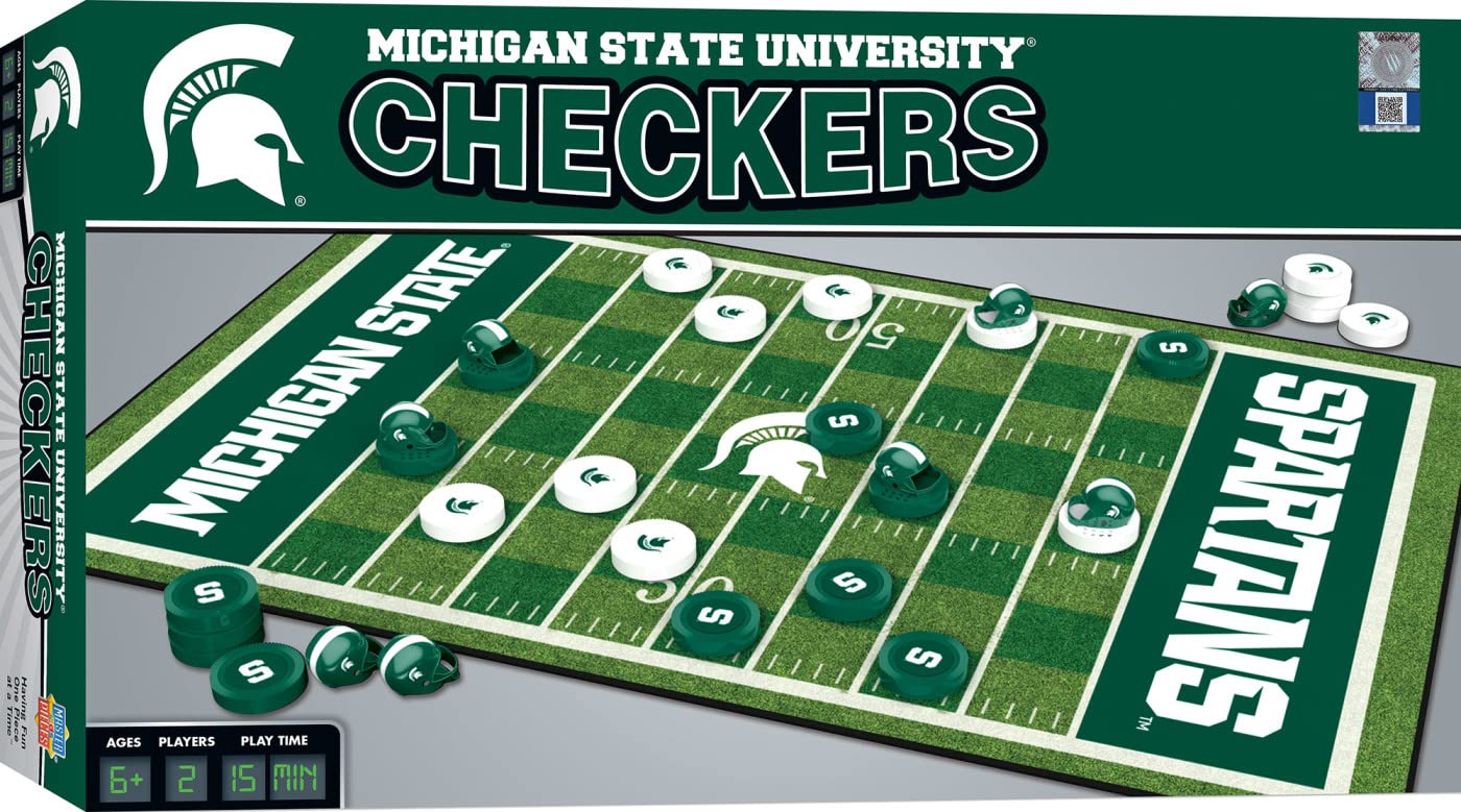 Masterpieces Ncaa Michigan State Spartans Checkers Board Game, 13'' X 21''
