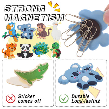 10 Pcs Fridge Magnets For Toddlers 1-3,Refrigerator Magnets For Kids,Kids Magnets Educational Toys,Learning Animals Magnets For Babies,Animal Cartoon Magnet