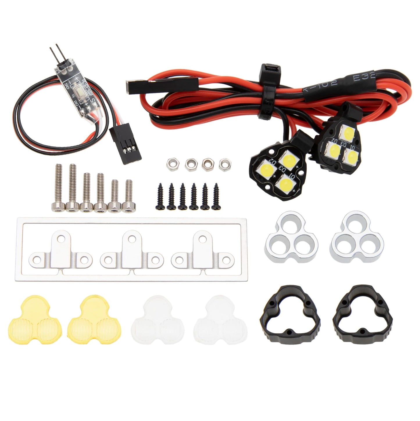 MEUS RACING RC Car LED Lights Kit Spotlights for Axial SCX24 Traxxas TRX4M Redcat Ascent-18 1/18 1/24 RC Crawler Upgrades Parts
