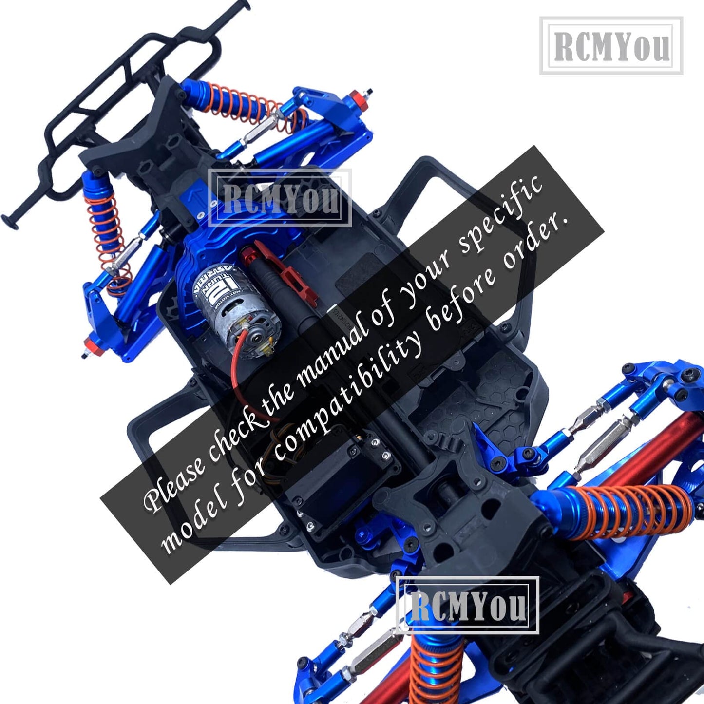 RCMYou Alloy Suspension Arm & Steering Blocks Upgrade for ARRMA Granite/Senton 4x4 & Vorteks 4x4, Navy Blue