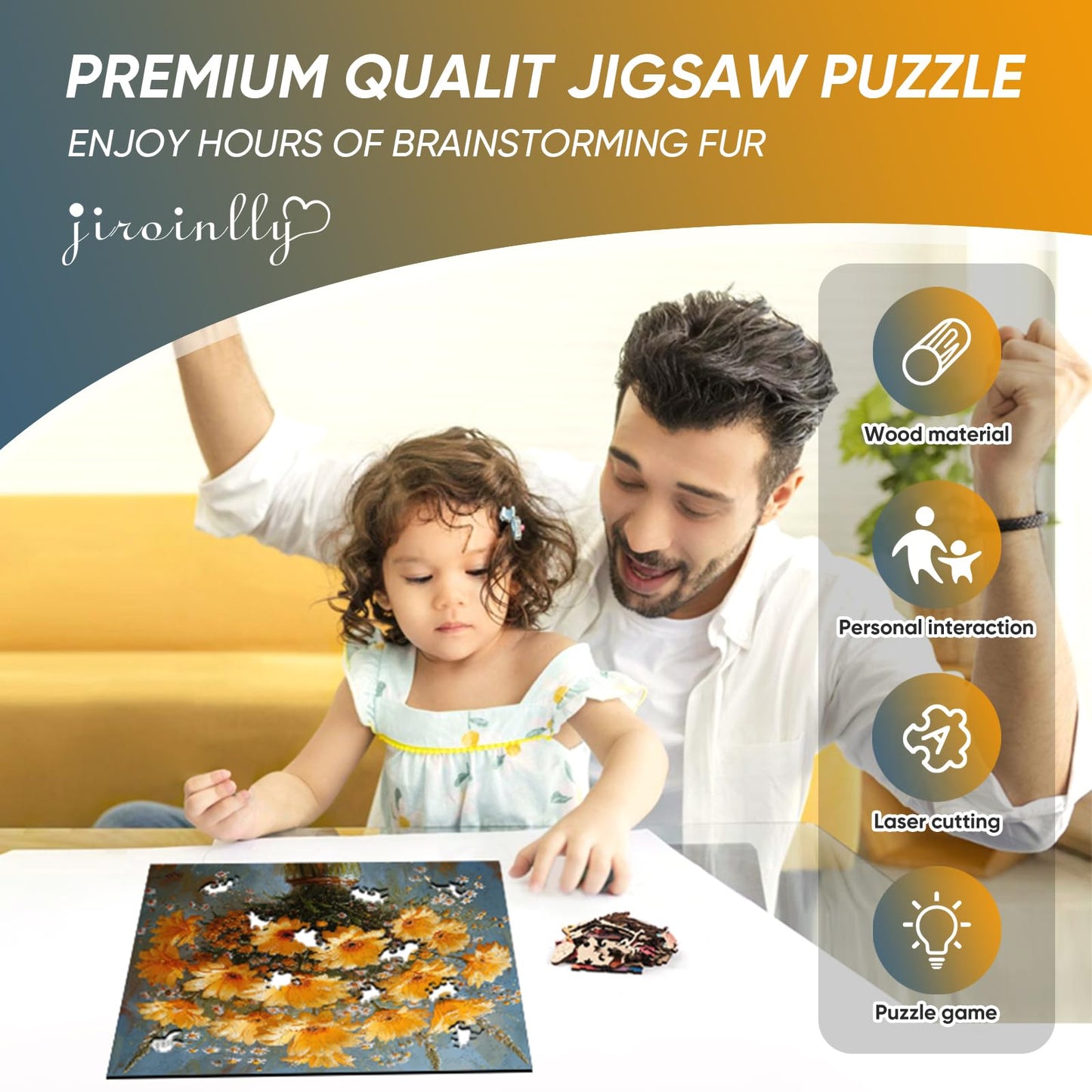 Wooden Puzzles for mature-themeds 500 Pieces Chrysanthemum Wooden Jigsaw Puzzles 16.7 in Wooden Puzzle mature-themed Creative Christmas Thanksgiving Toy Gifts for Friends Family Puzzle Lovers