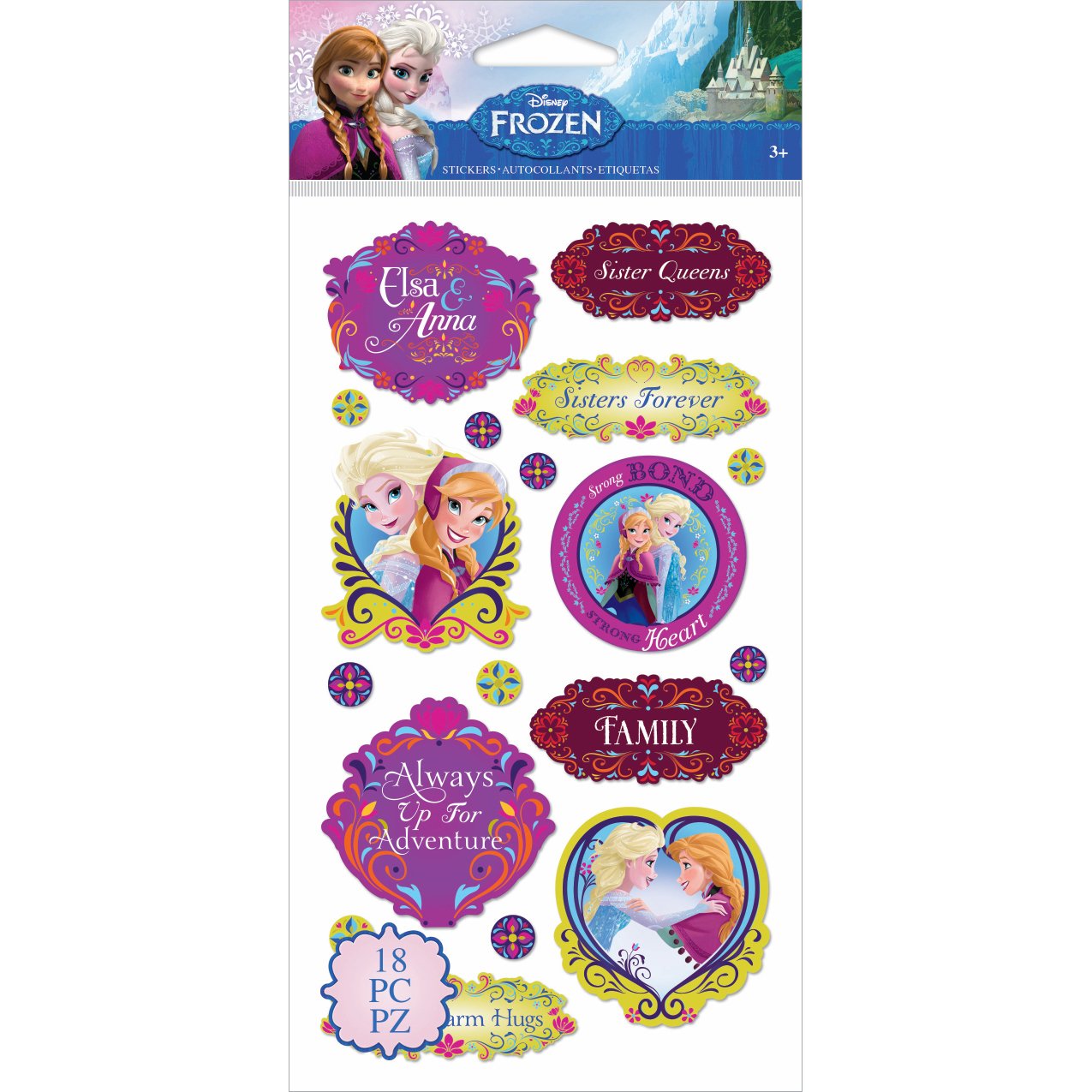JOLEES Disneys Frozen Stickers-Anna & Elsa