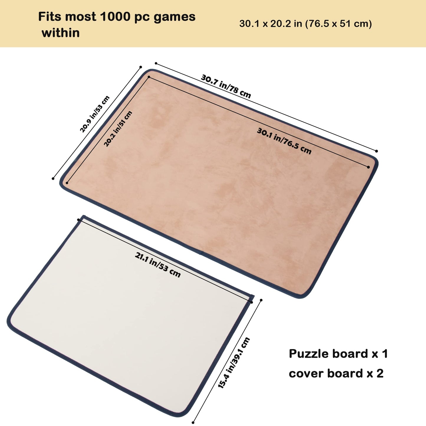 Becko Jigsaw Puzzle Board with Covers Portable Puzzle Mat for Puzzle Storage Puzzle Saver, Non-Slip Surface, Up to 1000 Pieces (