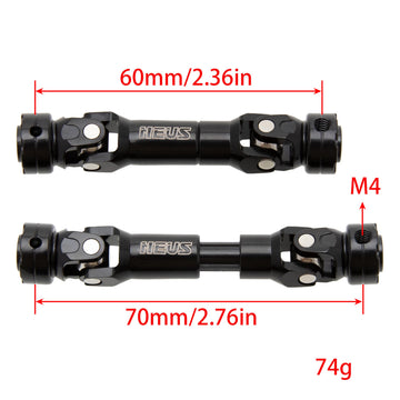 Meus Racnig 2Pcs Trx4 Scx10 Driveshafts For 1/10 Rc Crawler Traxxas Trx4/Axial Scx10/Tamiya Cco1/Redcat Gen8 Etc.. (60Mm)