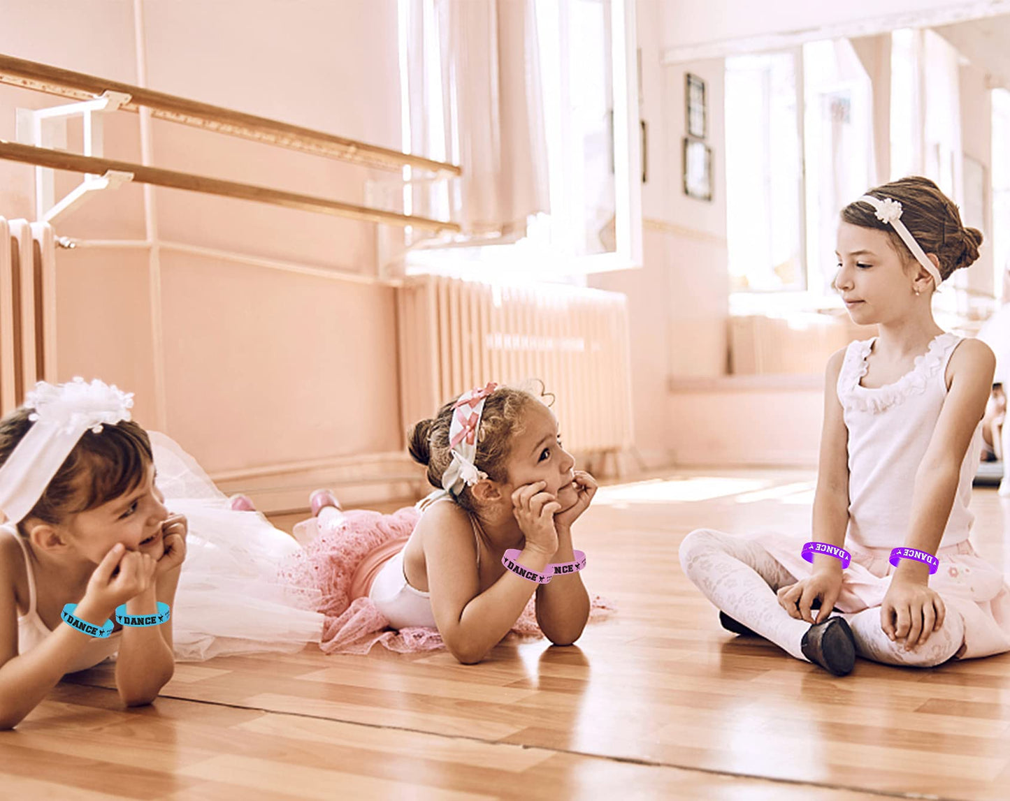 BignzwUra 24PCS Ballet Dance Party Rubber Bracelets Dacing/Dance Movements Ballerina First 21st Birthday Party Favors Supplies D