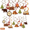 Levfla 30CT Happy Camper Party Hanging Swirls Decoration Camping Kids Birthday Photo Props Ideas Tent Cutouts Adventure SMore W