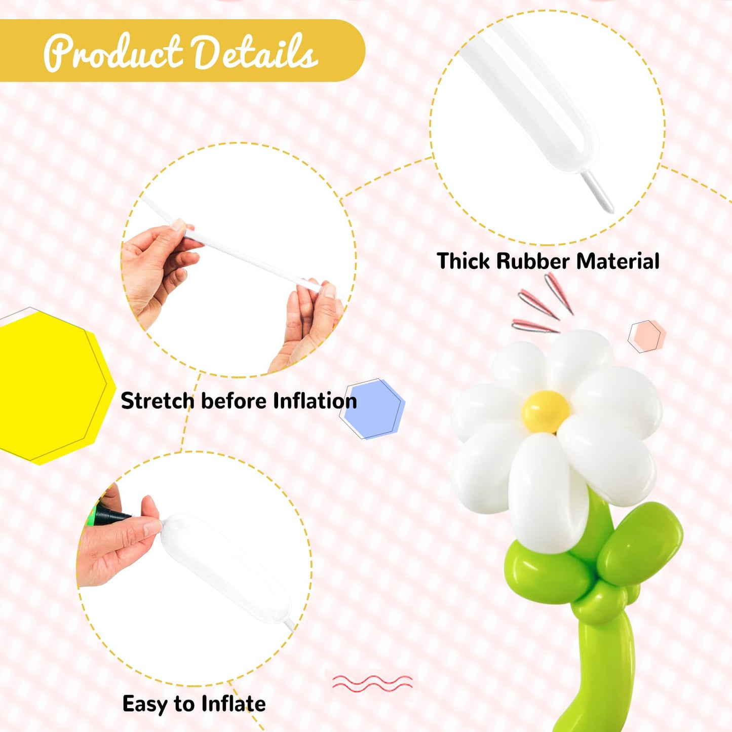 Hykjnbw White Long Balloons For Balloon Animals, 260 Balloons Art Kit For Twisting, Skinny Modeling Balloons Supplies For Birthd