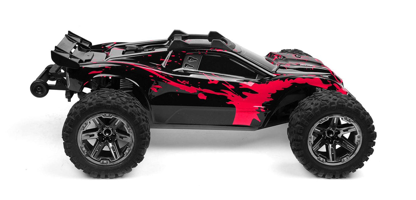 SummitLink Custom Body Muddy Hot Pink Over Black Style Compatible for Rustler 4X4, Rustler BL-2S, Rustler 4x4 Ultimate 1/10 Scal