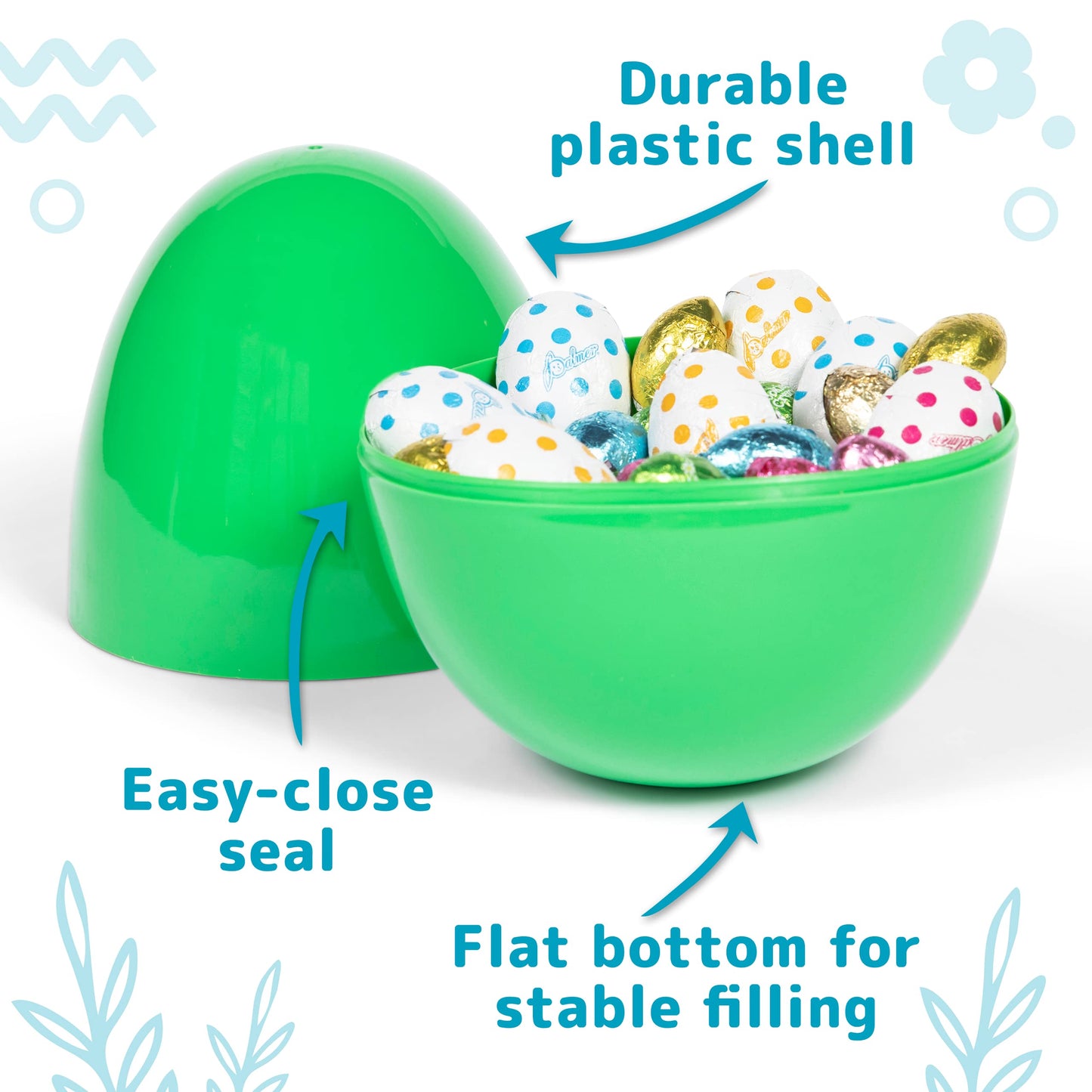 Prextex 3.5” Unfilled Easter Eggs, 12 Pcs - Empty Plastic Eggs Fillable With Candy, Presents For Toy Basket - Easter Decorations, Toy Egg Basket - Boys And Girls