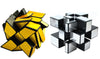 TANCH 3x3 Mirror Speed Cube Set - Gold & Silver Twisty Skewb Puzzle, Model 43337-1992, Plastic, 2 Pack