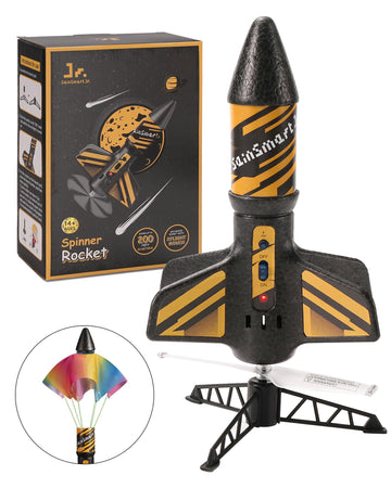 SainSmart Jr. Rocket Launcher for Kids, Motorized Air Rocket, 200ft Altitude, Black, 5"L x 10"H, Plastic, Model: Rakete Spielzeug