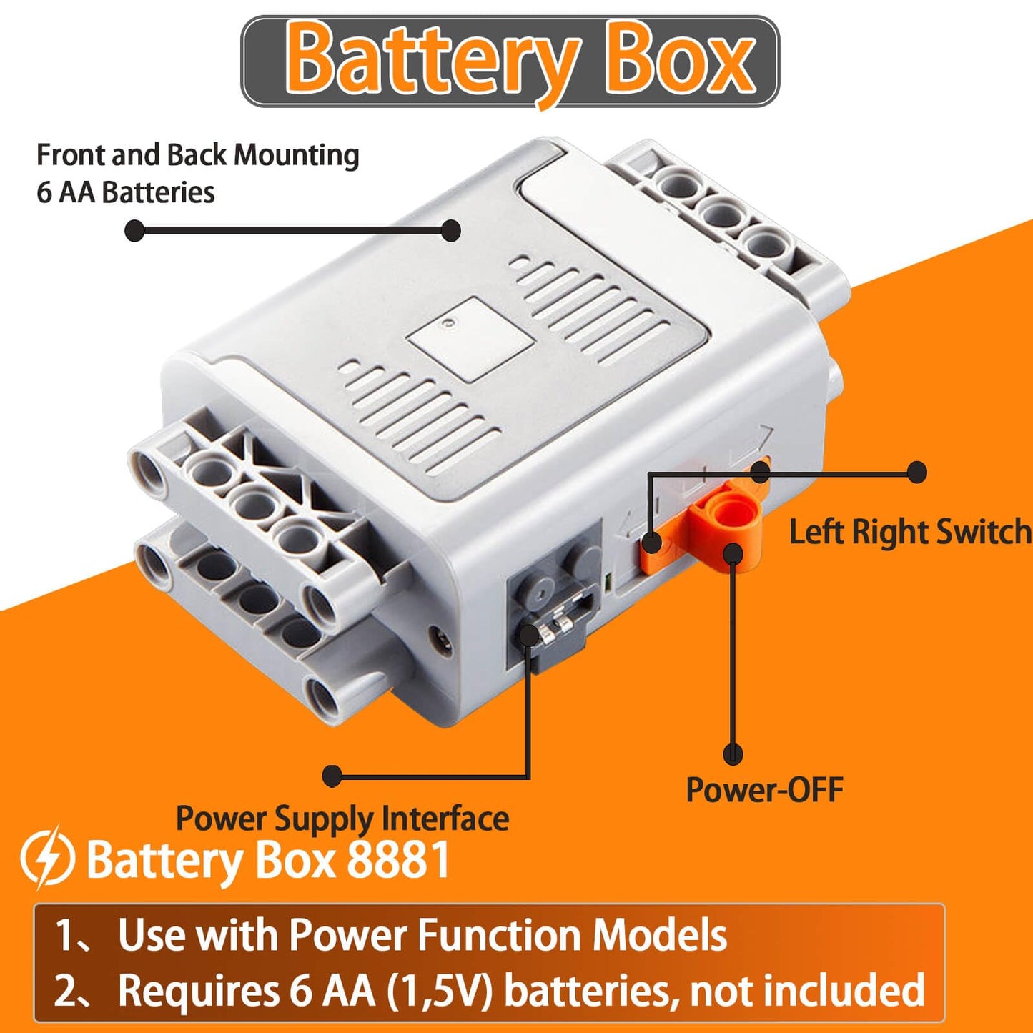 5-In-1 Motor Kit Compatible With Lego: Power Functions Technic Remote Control Set With Battery Box Engine Parts Motor Controller