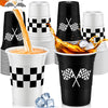 Norme 48 Pcs Checkered Flag Party Supplies Bulk 16 oz Race Car Cups Checkered Flag Thick Plastic Cup for Race Car Birthday Party