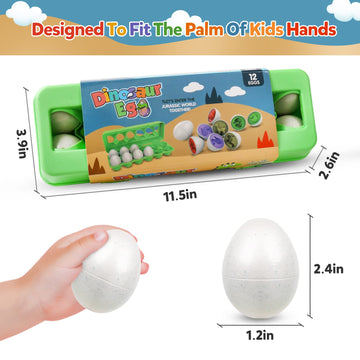 Skrtuan Dinosaur Matching Eggs 12 Pcs, Learning Dinosaur Easter Toys Gift For Toddler 1 2 3 Year Old, Montessori Educational Preschool Game, Color Shape Recognition Fine Motor Skill Fun Set For Boys