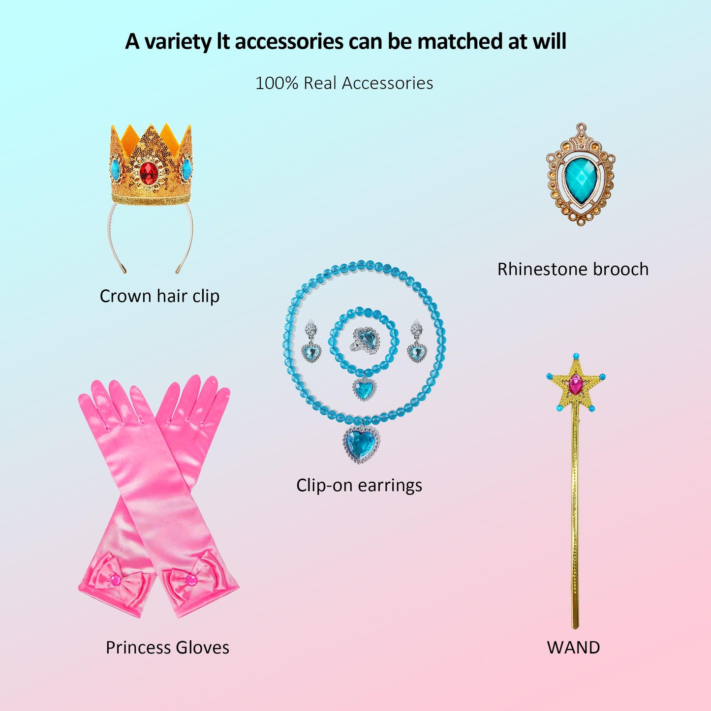Isswya Pink Princess Costume Girls Cosplay Princess Peach Dress Halloween Birthday Party Dress Up Outfit 5-6Y