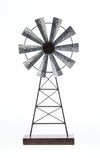 Cwi Gifts Simple Windmill Table Sitter - 19 Inch Galvanized Metal Windmill - Farmhouse Tabletop Decor
