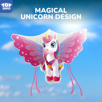 Toy Life 48.4'' Unicorn Kites Easy To Fly For Kids Adults With 328.1 Ft String, Beach Kite Outdoor Game Outside Toys Activity, U