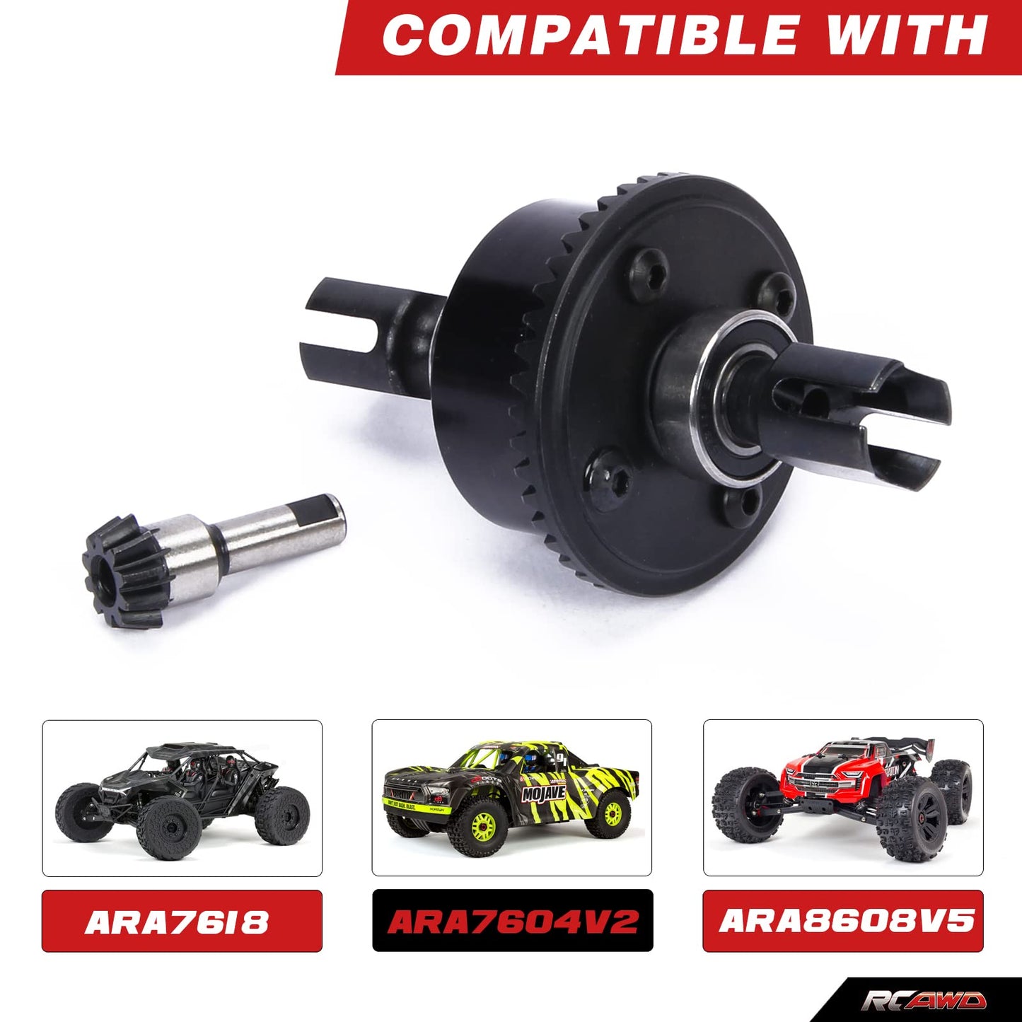Rcawd Upgrades For Arrma 6S 1/7 Fireteam Mojave 6S, 1/8 Kraton Notorious Outcast Talion 6S,Front Rear Diff Combo Set W 40Crmo Ma
